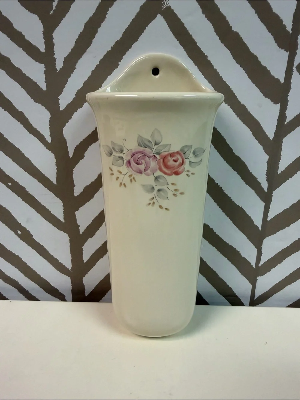 Vintage Pfaltzgraff Trousseau Floral Wall Vase
